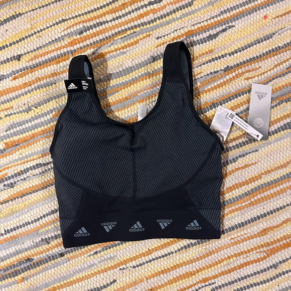 adidas Other - NEW Adidas 2x black light support aero knit sports bra